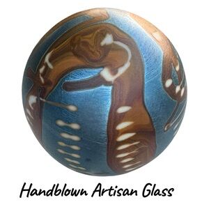 Gifting Quality VTG Handblown Studio Glass Sphere Paperweight Iridescent Colors